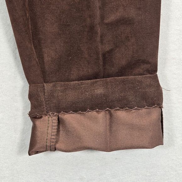 Vintage Chalie Chalie Velvet Slacks Brown  Pants Back Pocket Design Size 28 - Picture 11 of 16